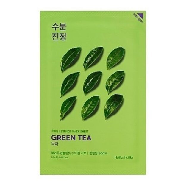 Lakštinė veido kaukė su žaliosios arbatos ekstraktu Holika Holika Pure Essence Mask Sheet - Green Tea, 23ml