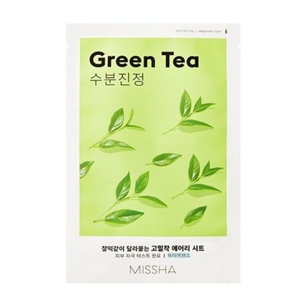Raminamoji lakštinė veido kaukė MISSHA Airy Fit Sheet Mask (Green Tea), 19g