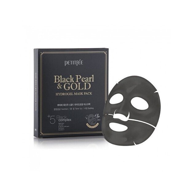 Petitfee Black Pearl & Gold Hydrogel Mask drėkinanti hidrogelio kaukė 32g