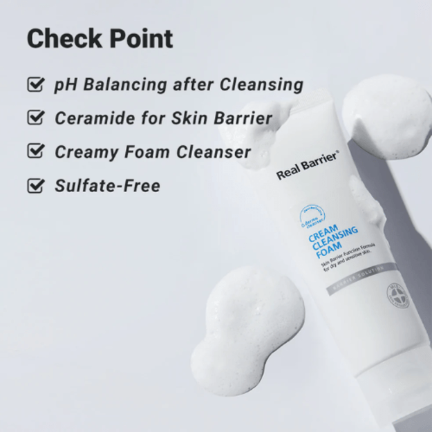 Real Barrier Cream Cleansing Foam kreminis putojantis veido prausiklis, 120g